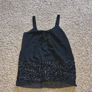Simply Vera Vera Wang Black Sequin Hem Camisole